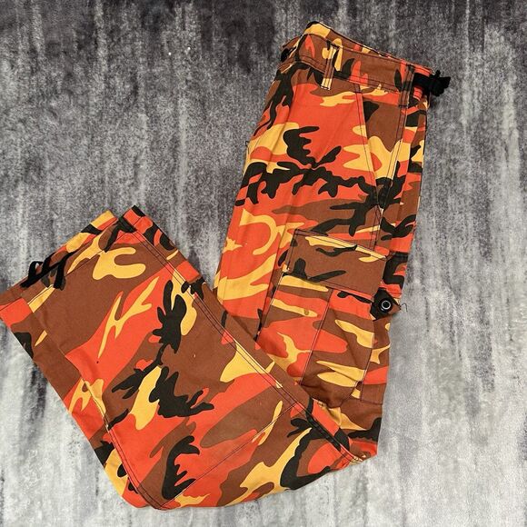 Rothco Pants Mens Medium Regular Orange Camouflage Camo BDU Canvas Cargo Combat - Picture 1 of 7